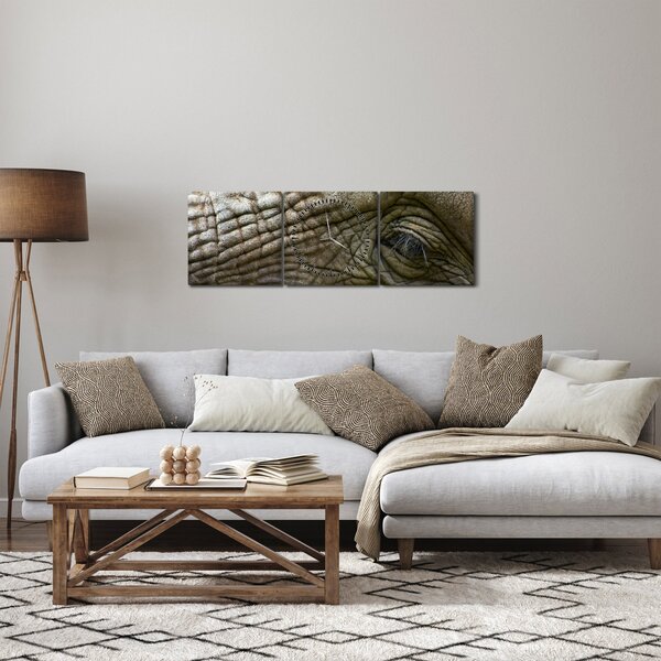 Kép - Közelkép az öreg elefánt szeméről (órával) (90x30 cm)