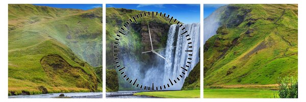Kép - Seljalandsfoss vízesés (órával) (90x30 cm)