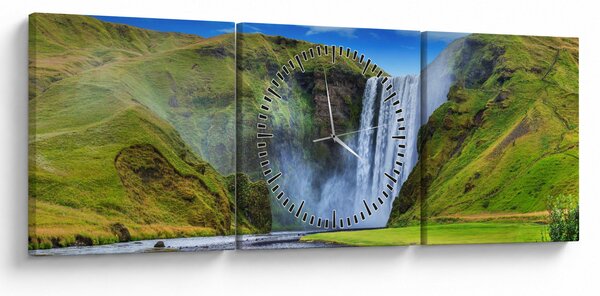 Kép - Seljalandsfoss vízesés (órával) (90x30 cm)
