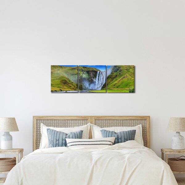 Kép - Seljalandsfoss vízesés (órával) (90x30 cm)