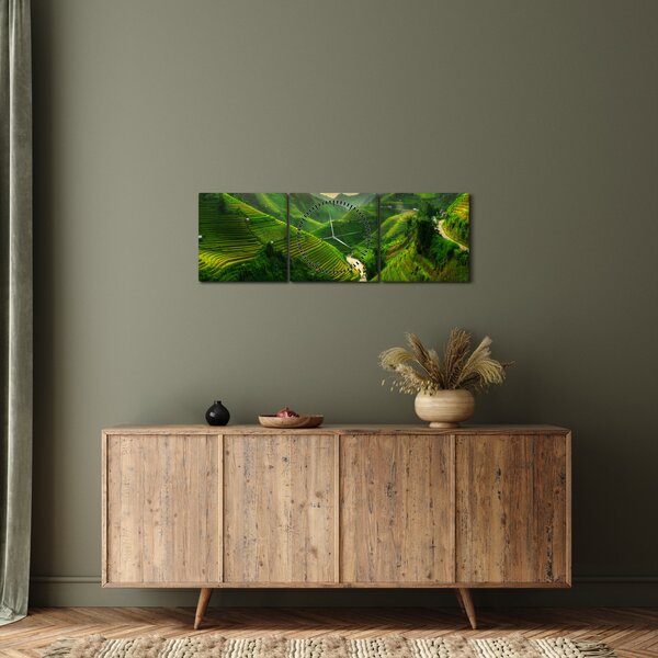 Kép - Mu Cang Chai rizsteraszok (órával) (90x30 cm)