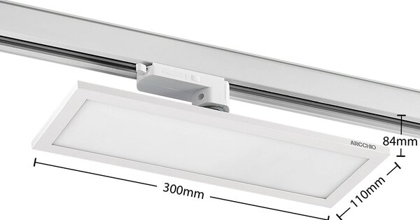Arcchio Hairis 3-fázisú LED panel fehér 3000 K, Fehér / opál, Dolgozószoba / Iroda, Műanyag, Modern