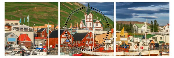 Kép - Húsavík (órával) (90x30 cm)
