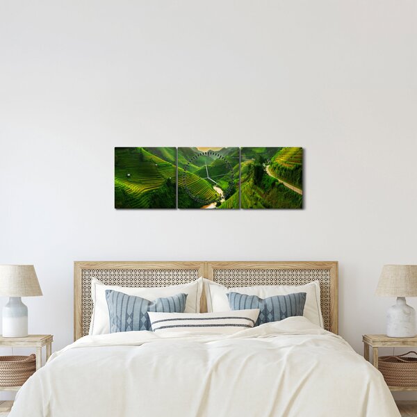 Kép - Mu Cang Chai rizsteraszok (órával) (90x30 cm)