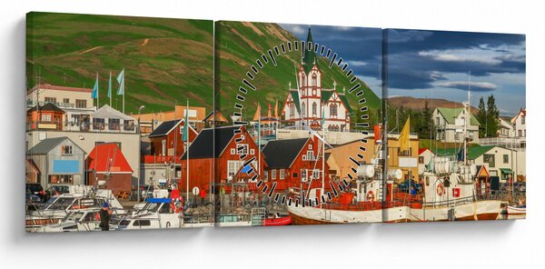 Kép - Húsavík (órával) (90x30 cm)