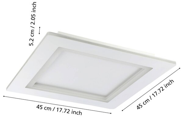 EGLO connect LED mennyezeti lámpa Padrogiano-Z 1 lámpa, 45 x cm, dimmelhető, Fehér / opál, Nappali / Étkező, fém, Modern