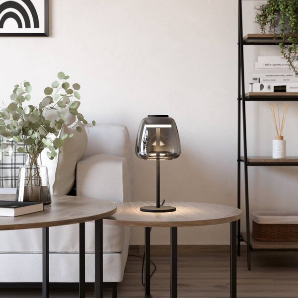 EGLO connect LED-es asztali lámpa Alfero-Z, RGB, CCT, fekete, dimmelhető, Fekete, Nappali / Étkező, fém, Modern
