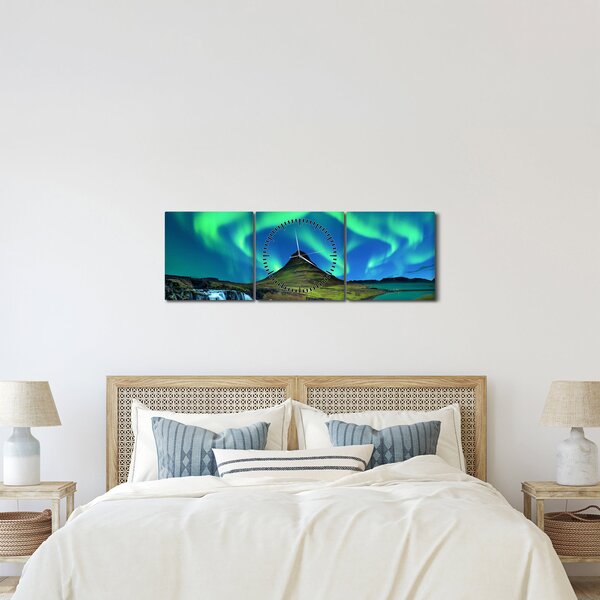 Kép - Kirkjufell, Izland (órával) (90x30 cm)