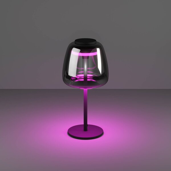 EGLO connect LED-es asztali lámpa Alfero-Z, RGB, CCT, fekete, dimmelhető, Fekete, Nappali / Étkező, fém, Modern