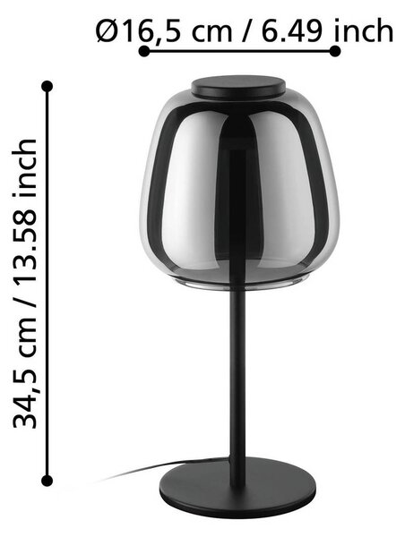 EGLO connect LED-es asztali lámpa Alfero-Z, RGB, CCT, fekete, dimmelhető, Fekete, Nappali / Étkező, fém, Modern