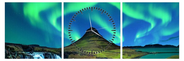 Kép - Kirkjufell, Izland (órával) (90x30 cm)