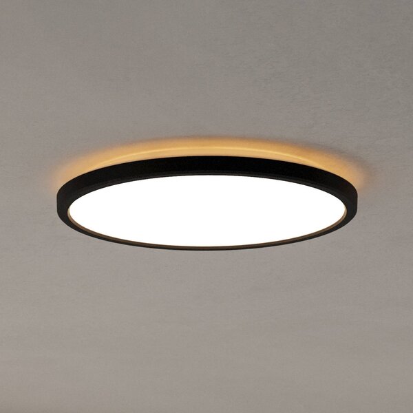 EGLO connect LED-es mennyezeti lámpa Rovito-Z, fekete, Ø 30 cm, dimmelhető, Fekete, Nappali / Étkező, Műanyag