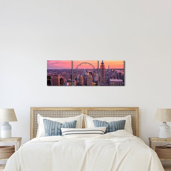 Kép - New York (órával) (90x30 cm)