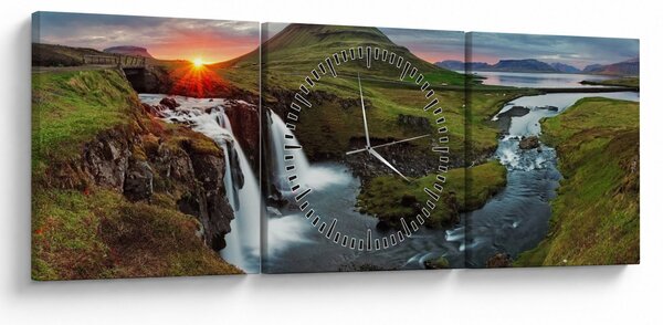 Kép - Kirkjufell naplementében (órával) (90x30 cm)