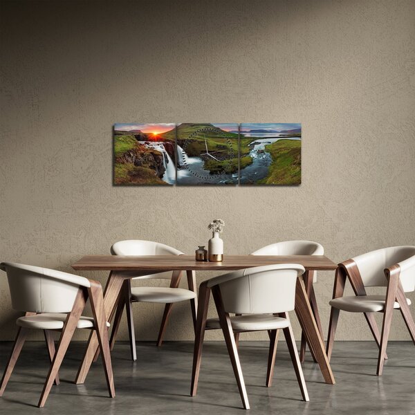 Kép - Kirkjufell naplementében (órával) (90x30 cm)