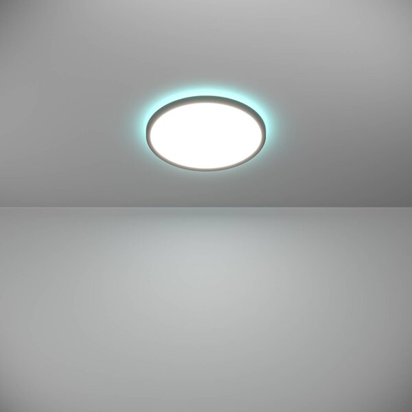 EGLO connect LED-es mennyezeti lámpa Rovito-Z, fekete, Ø 30 cm, dimmelhető, Fekete, Nappali / Étkező, Műanyag