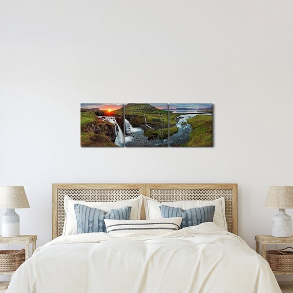 Kép - Kirkjufell naplementében (órával) (90x30 cm)