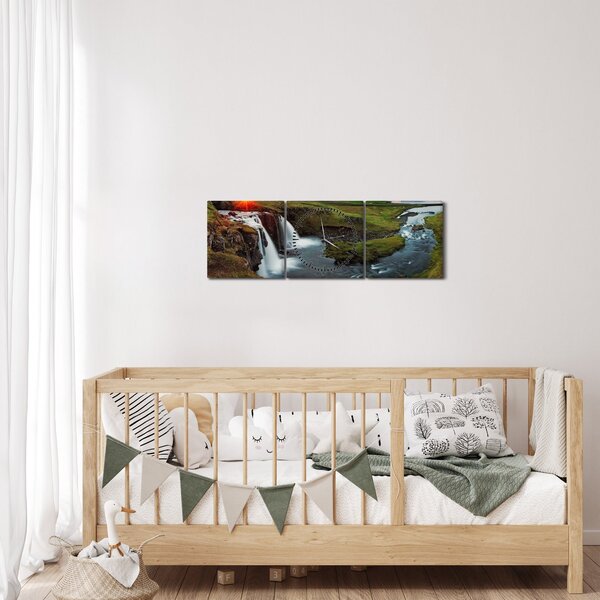 Kép - Kirkjufell naplementében (órával) (90x30 cm)