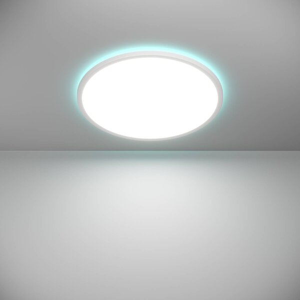 EGLO connect LED-es mennyezeti lámpa Rovito-Z, fehér, Ø 50 cm, dimmelhető, Fehér / opál, Nappali / Étkező, Műanyag