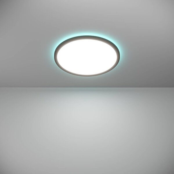 EGLO connect LED-es mennyezeti lámpa Rovito-Z, fekete, Ø 39 cm, dimmelhető, Fekete, Nappali / Étkező, Műanyag