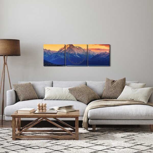 Kép - Pukaki-tó (órával) (90x30 cm)