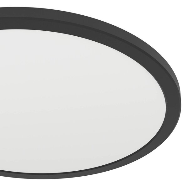 EGLO connect LED-es mennyezeti lámpa Rovito-Z, fekete, Ø 39 cm, dimmelhető, Fekete, Nappali / Étkező, Műanyag