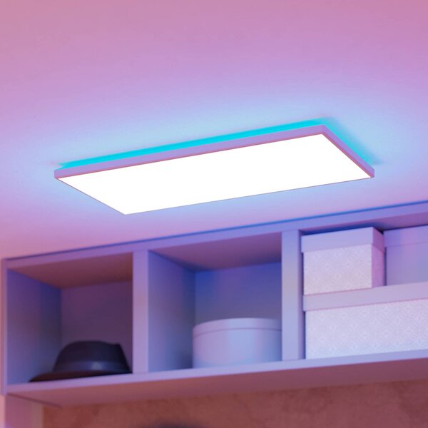 EGLO connect LED-es mennyezeti lámpa Rovito-Z, fehér, 57 x 30 cm, dimmelhető, Fehér / opál, Nappali / Étkező, Műanyag
