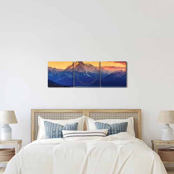 Kép - Pukaki-tó (órával) (90x30 cm)