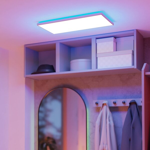 EGLO connect LED-es mennyezeti lámpa Rovito-Z, fehér, 57 x 30 cm, dimmelhető, Fehér / opál, Nappali / Étkező, Műanyag
