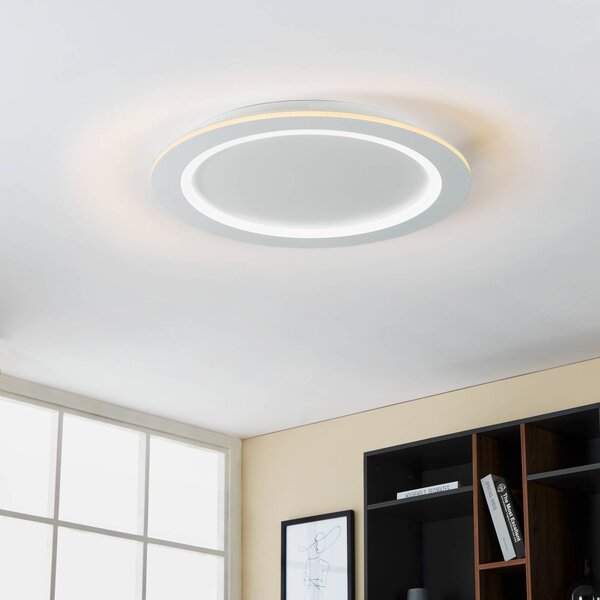 EGLO connect LED mennyezeti lámpa Padrogiano-Z, Ø 60 cm, fehér, dimmelhető, Fehér / opál, Nappali / Étkező, fém, Modern