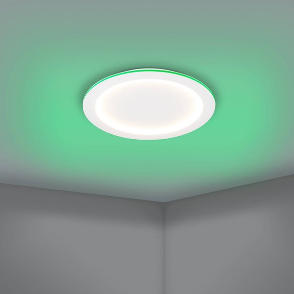 EGLO connect LED mennyezeti lámpa Padrogiano-Z, Ø 60 cm, fehér, dimmelhető, Fehér / opál, Nappali / Étkező, fém, Modern