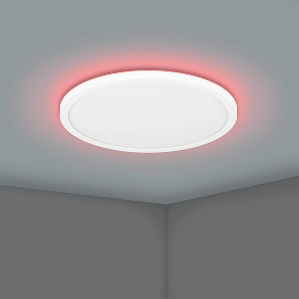 EGLO connect LED-es mennyezeti lámpa Rovito-Z, fehér, Ø 30 cm, dimmelhető, Fehér / opál, Nappali / Étkező, Műanyag