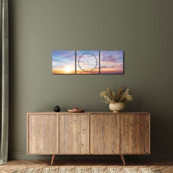 Kép - Naplemente a felhők felett (órával) (90x30 cm)