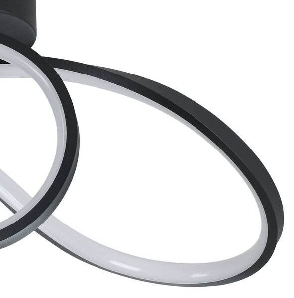 EGLO connect LED mennyezeti lámpa Calarossa-Z, fekete, alumínium, dimmelhető, Fekete, Nappali / Étkező, Alumínium, Modern