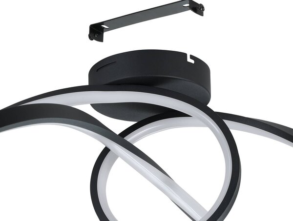 EGLO connect LED mennyezeti lámpa Calarossa-Z, fekete, alumínium, dimmelhető, Fekete, Nappali / Étkező, Alumínium, Modern