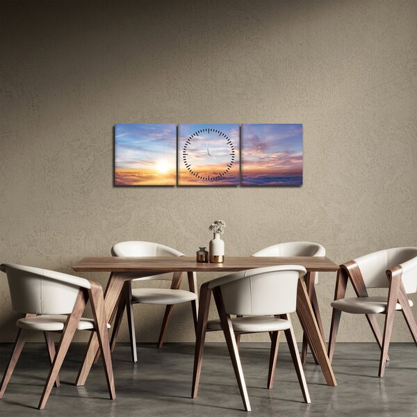 Kép - Naplemente a felhők felett (órával) (90x30 cm)