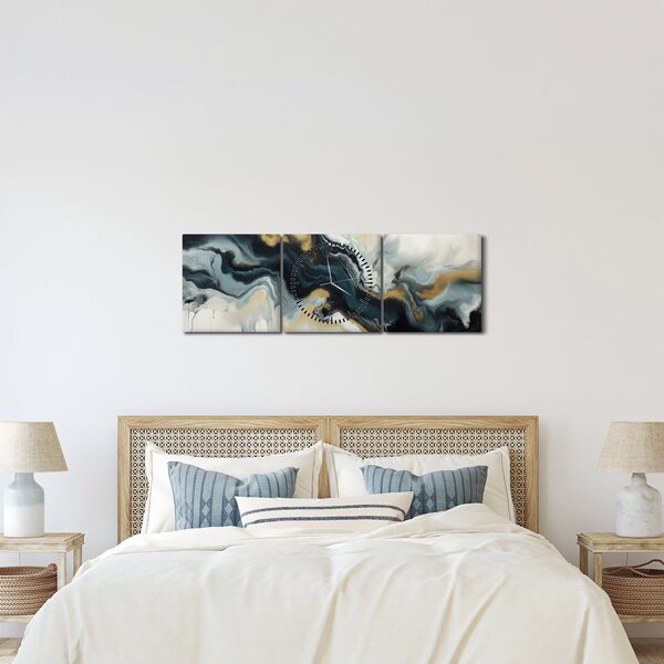 Kép - Márványozott rajz (órával) (90x30 cm)