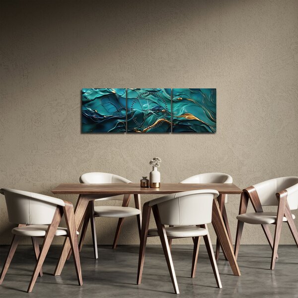 Kép - Absztrakt textúrák (órával) (90x30 cm)