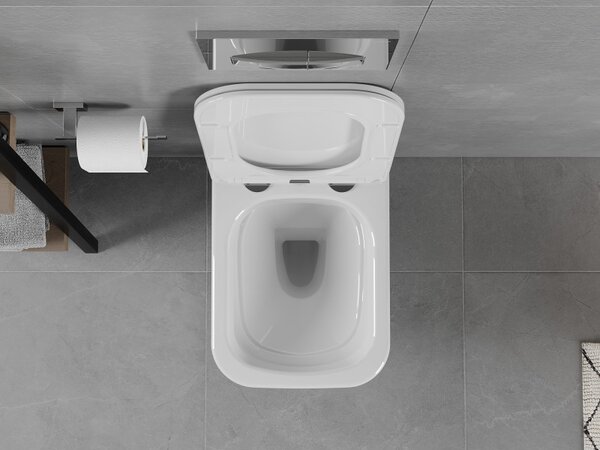 Mexen Elis Rimless WC csésze lassan záródó slim üléssel, duroplast, fényes fehér - 30910600