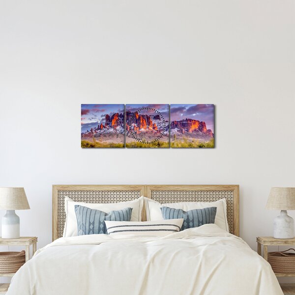 Kép - Hegyek Arizonában (órával) (90x30 cm)