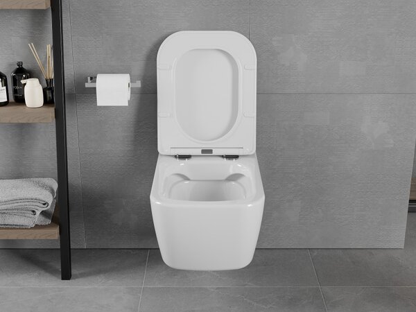 Mexen Elis Rimless WC csésze lassan záródó slim üléssel, duroplast, fényes fehér - 30910600