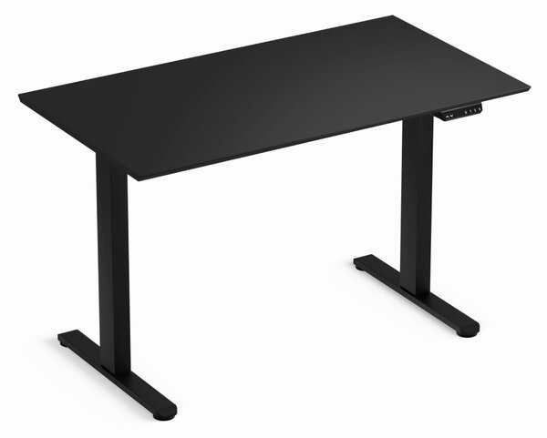 LVN System Flex+ 120x67cm fekete elektromosan állítható magasságú íróasztal | Memória funkció +USB