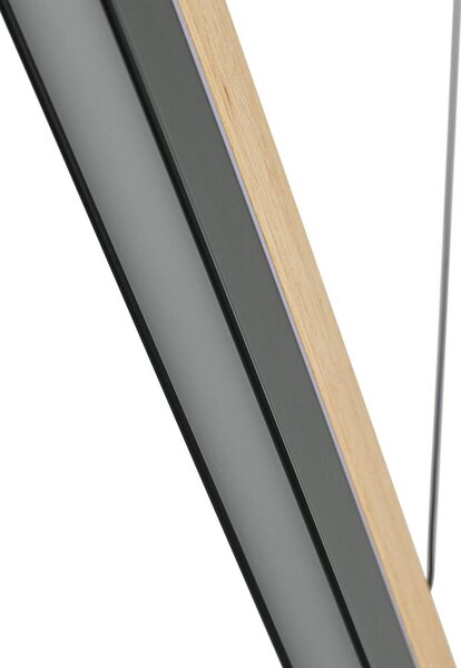 Lucande LED függő világítás Holven, fa, CCT, hosszúság 113 cm, dimmelhető, Világos fa, Nappali / Étkező, Fa, Modern
