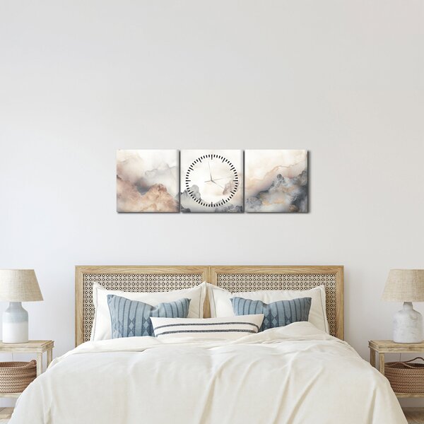Kép - Hegyi absztrakció márvány textúrával (órával) (90x30 cm)