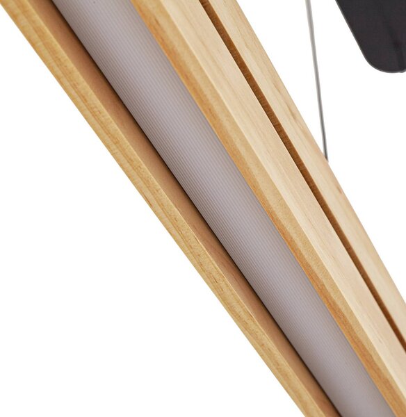 Lucande LED függő világítás Darnor, fa, CCT, hosszúság 100 cm, dimmelhető, Világos fa, Nappali / Étkező, Fa, Modern