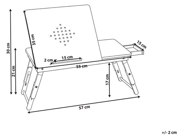 Összecsukható laptopasztal ORGE Világosbarna 57 cm 35 cm