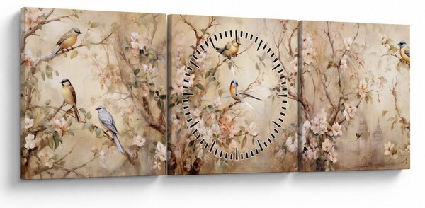 Kép - Vintage madár festmény II. (órával) (90x30 cm)