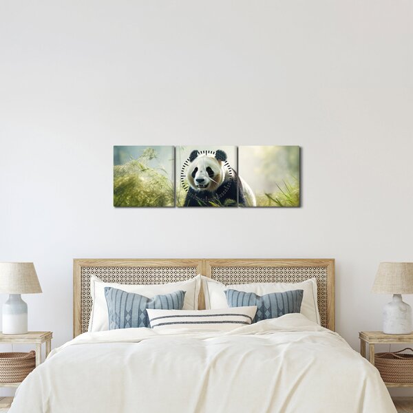 Kép - Panda (órával) (90x30 cm)