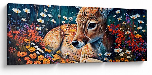 Kép - Festett szarvas (órával) (90x30 cm)