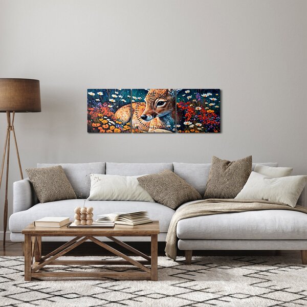 Kép - Festett szarvas (órával) (90x30 cm)